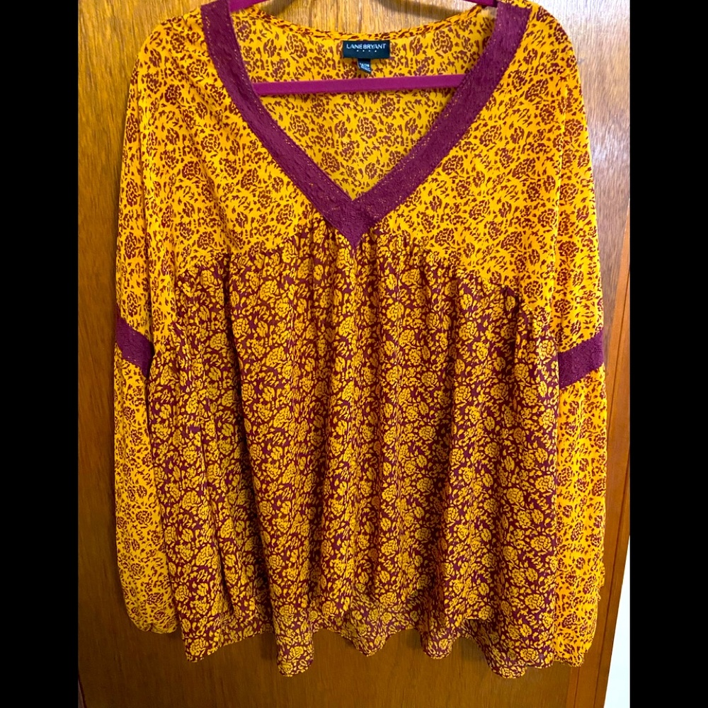 🍁 Lane Bryant Floral Gauze Top 🍁